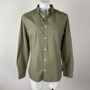 NWT All Saints Skull Logo Mens Shirt in Olive